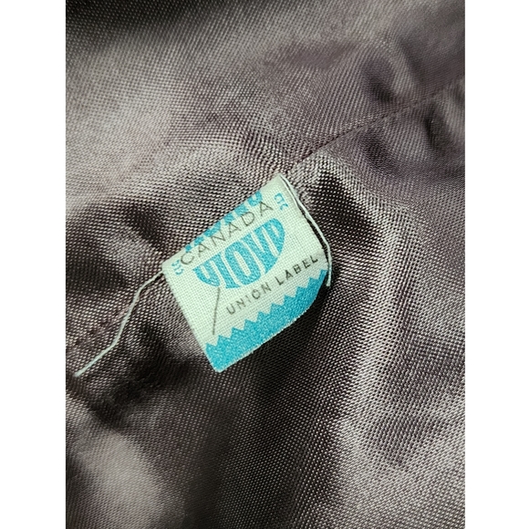 Vtg 60s grey wool mink collar crop boxy blazer suit jacket M-L - Picture 9 of 10